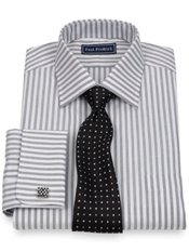 2-Ply Cotton End-on-End Stripe Spread Collar French Cuff Dress Shirt ($69.50)