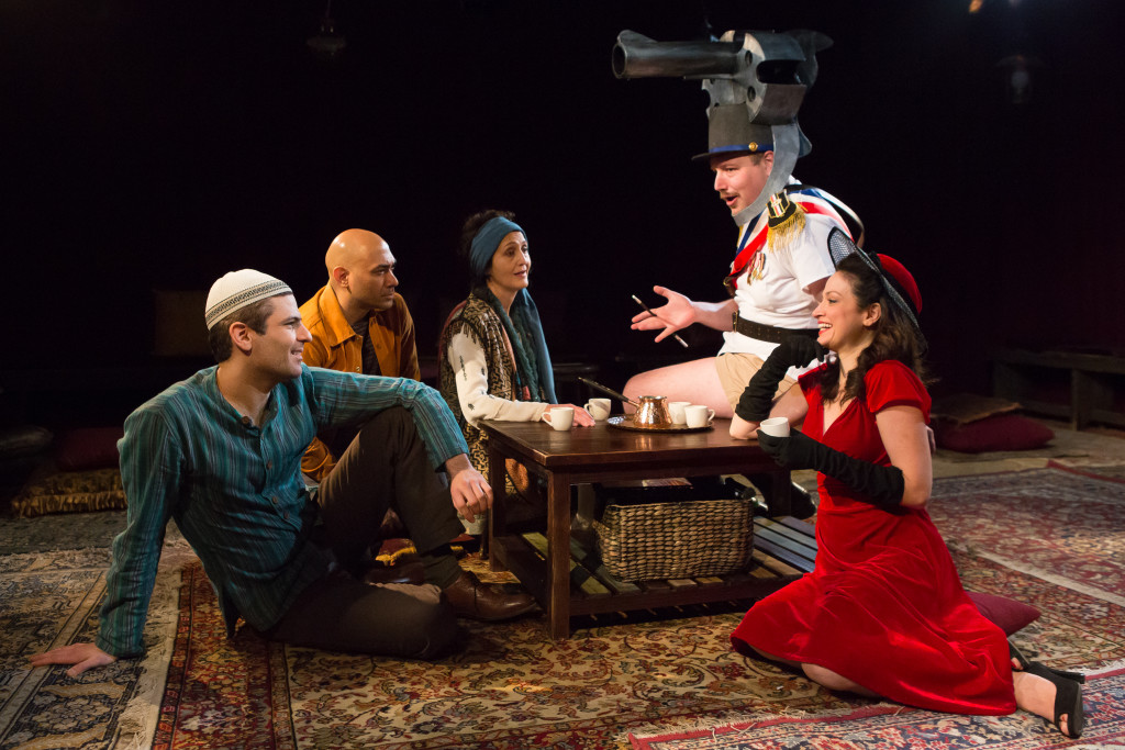 L to R – Juri Henly-Cohn (as Nader), Andrew Guilarte (as Nemo), Jacqueline Antaramian (as Umm), Brendan Titley (as Gun), Roxanna Hope Radja (as Layali)