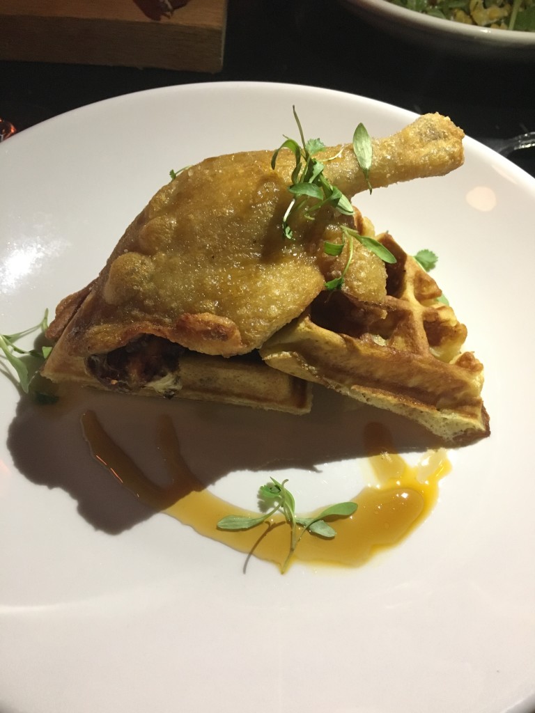 Duck and waffles