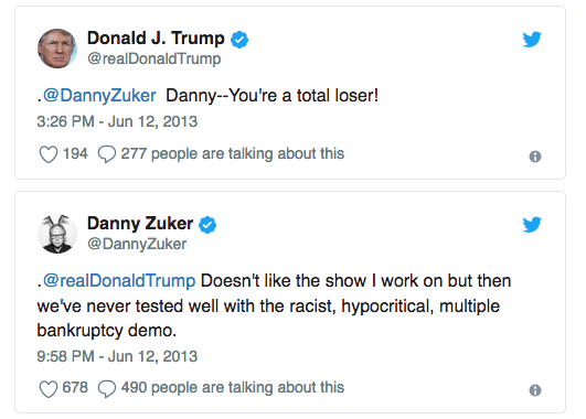 Trump_Zuker Twiiter Exchange