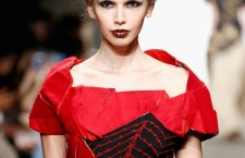 A model walks the runway wearing Rohitava Banerjee at Nolcha Shows during New York Fashion Week Women's Fall/Winter 2016 presented by Neogrid at ArtBeam on February 15, 2016 in New York City.